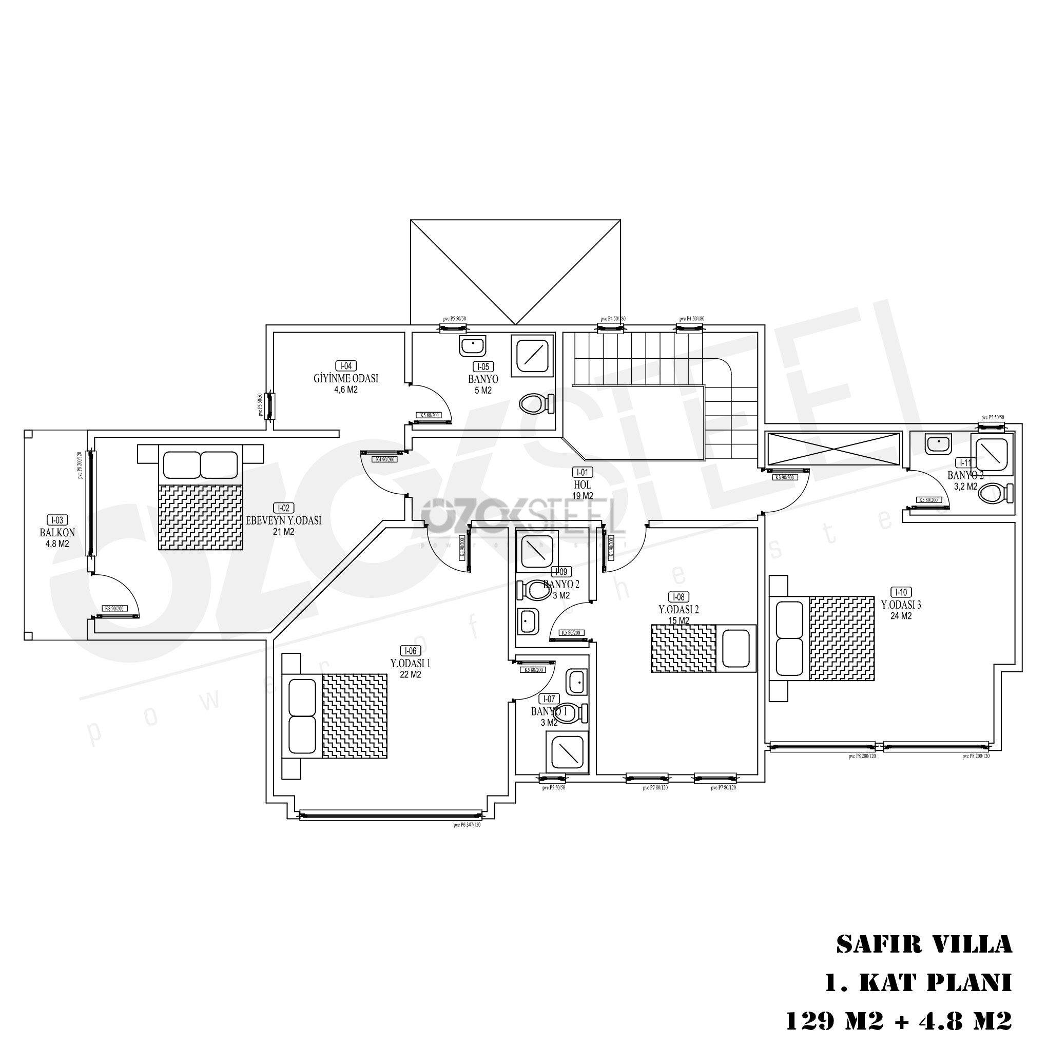 Safir Hafif Çelik Villa-250 m² 
