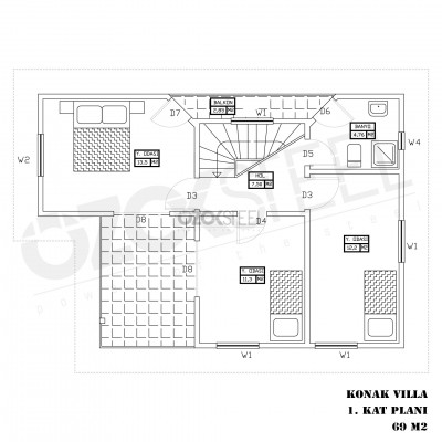 Konak Hafif  Çelik Villa -110 m² 