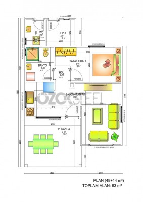 Okan Hafif Çelik Villa-Ankara -63 m²